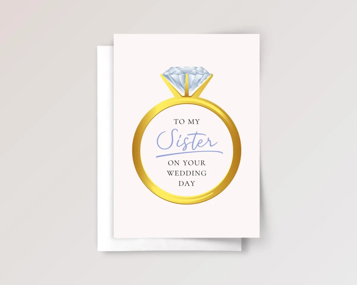 Wedding Card for Sister with Diamond Ring - Image 1 Wedding Card for Sister with Diamond Ring