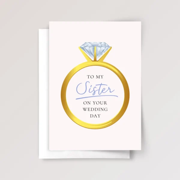 Wedding Card for Sister with Diamond Ring