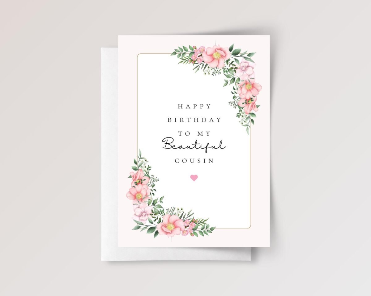 Birthday Card for Cousin with Pink Roses