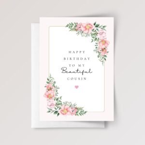 Birthday Card for Cousin with Pink Roses
