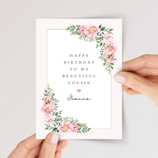 Birthday Card for Cousin with Pink Roses