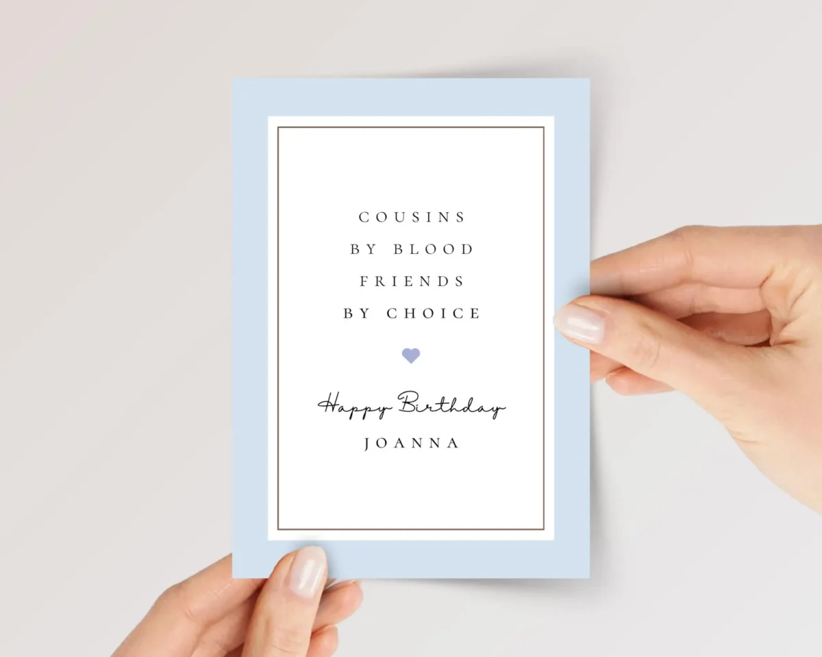 Blue Birthday Card for Cousin | Friends by Choice