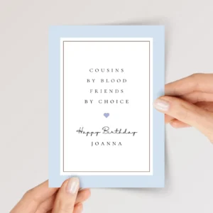 Blue Birthday Card for Cousin | Friends by Choice
