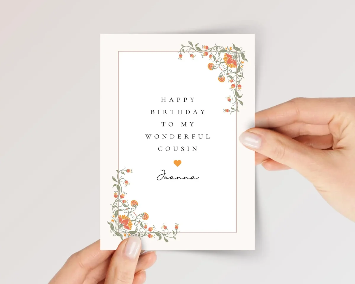 Birthday Card for Cousin with Orange Flowers