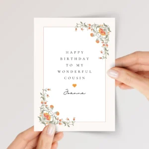 Birthday Card for Cousin with Orange Flowers