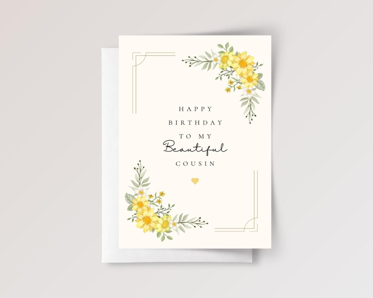 Birthday Card for Cousin with Yellow Flowers