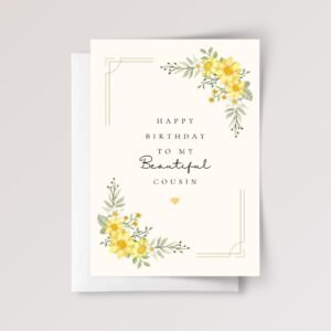 Birthday Card for Cousin with Yellow Flowers
