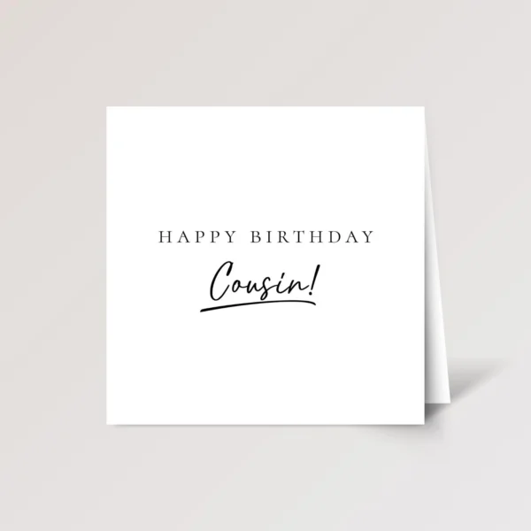 Black and White Birthday Card for Cousin