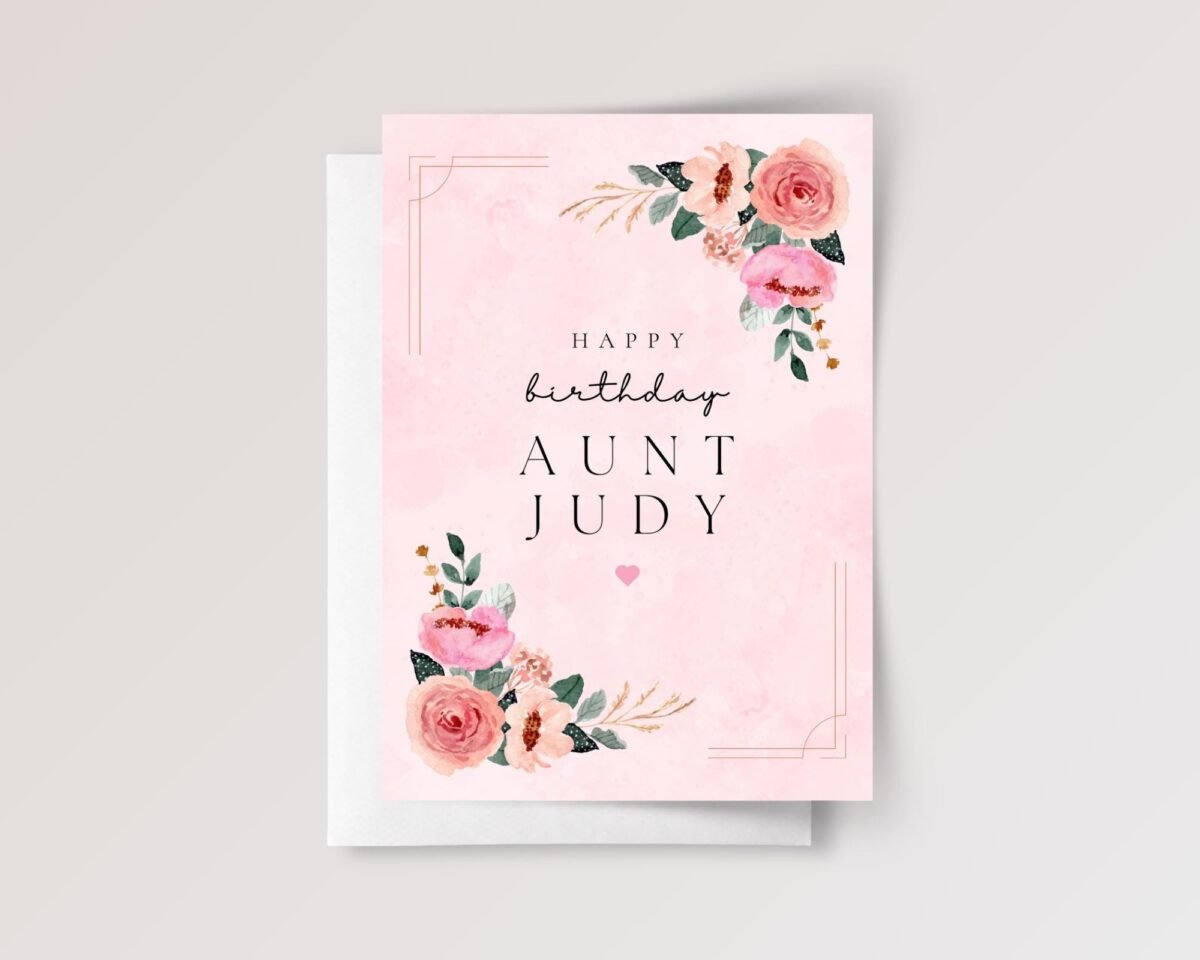 Birthday Card for Aunt Pink Flowers - Image 4 Birthday Card for Aunt Pink Flowers