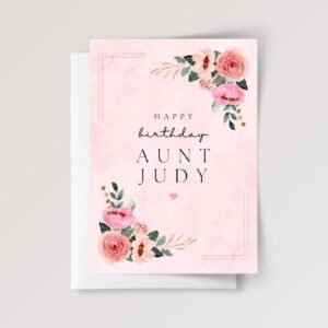 Birthday Card for Aunt Pink Flowers - Image 4 Birthday Card for Aunt Pink Flowers