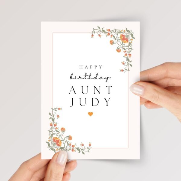 Birthday Card for Aunt with Orange Flowers