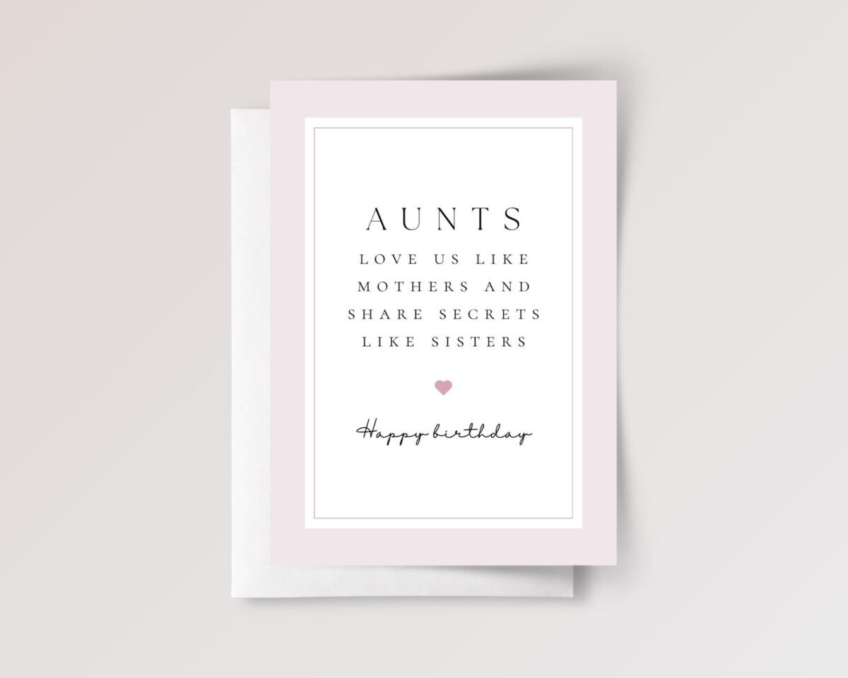 Pink Birthday Card for Aunt | Like Sisters