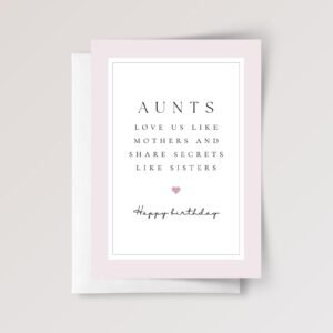 Pink Birthday Card for Aunt | Like Sisters
