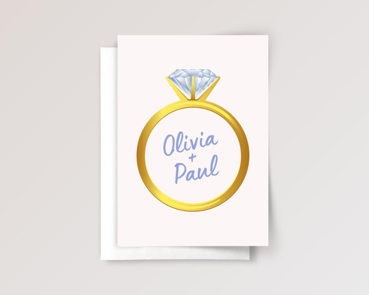 Custom Engagement Card for Couple, Son/Daughter | Diamond Ring