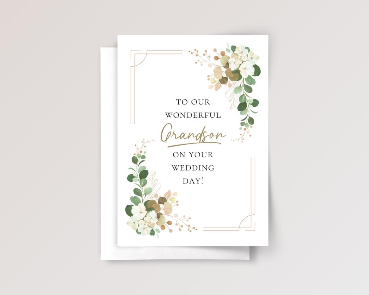 Wedding Card for Grandson with Eucalyptus