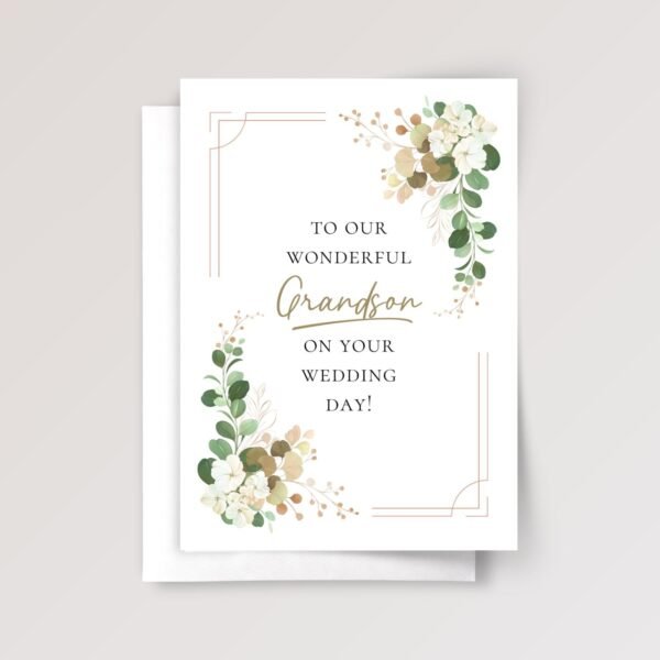 Wedding Card for Grandson with Eucalyptus