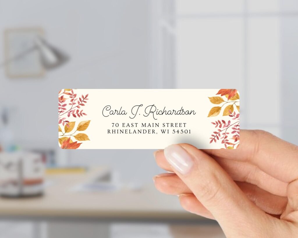 Autumn Return Address Labels for Fall Weddings and Invitations