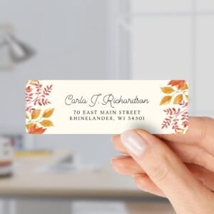 Autumn Return Address Labels for Fall Weddings and Invitations