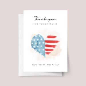 Veteran’s Day Thank You Card With American Heart Flag - Image 2 Veteran's Day Thank You Card With American Heart Flag