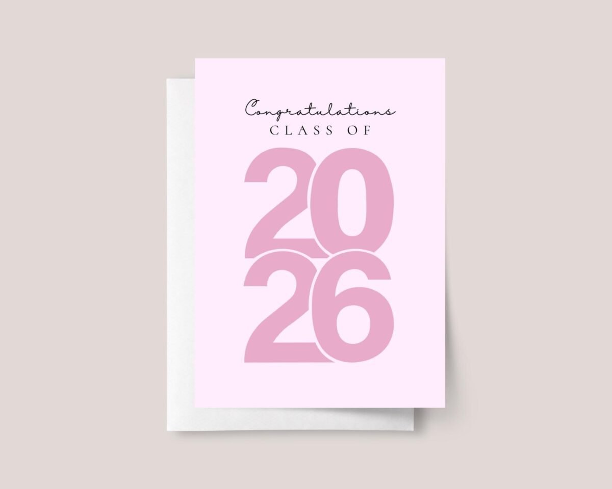 Pink Graduation Card for Class of 2026 | Graduation Gift for Girl