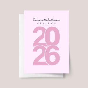 Pink Graduation Card for Class of 2026 | Graduation Gift for Girl