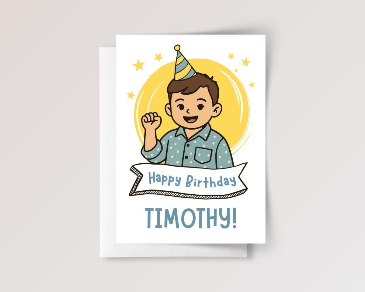 Cartoon Photo Birthday Card For Son/Grandson, Personalized Gift for Kids
