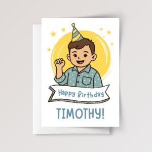 Cartoon Photo Birthday Card For Son/Grandson, Personalized Gift for Kids