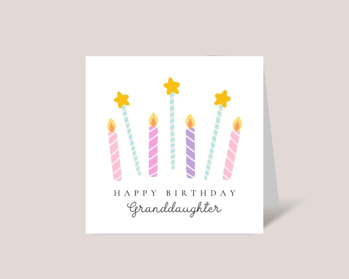 Birthday Card for Granddaughter with Seven Candles