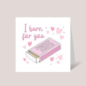 Personalized Anniversary Card for Husband/Wife with Pink Matchbox
