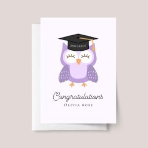 Any Grade, Graduation Card for School | Purple Owl