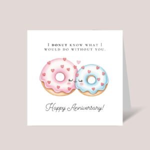Cute Anniversary Card for Wife with Kissing Donuts