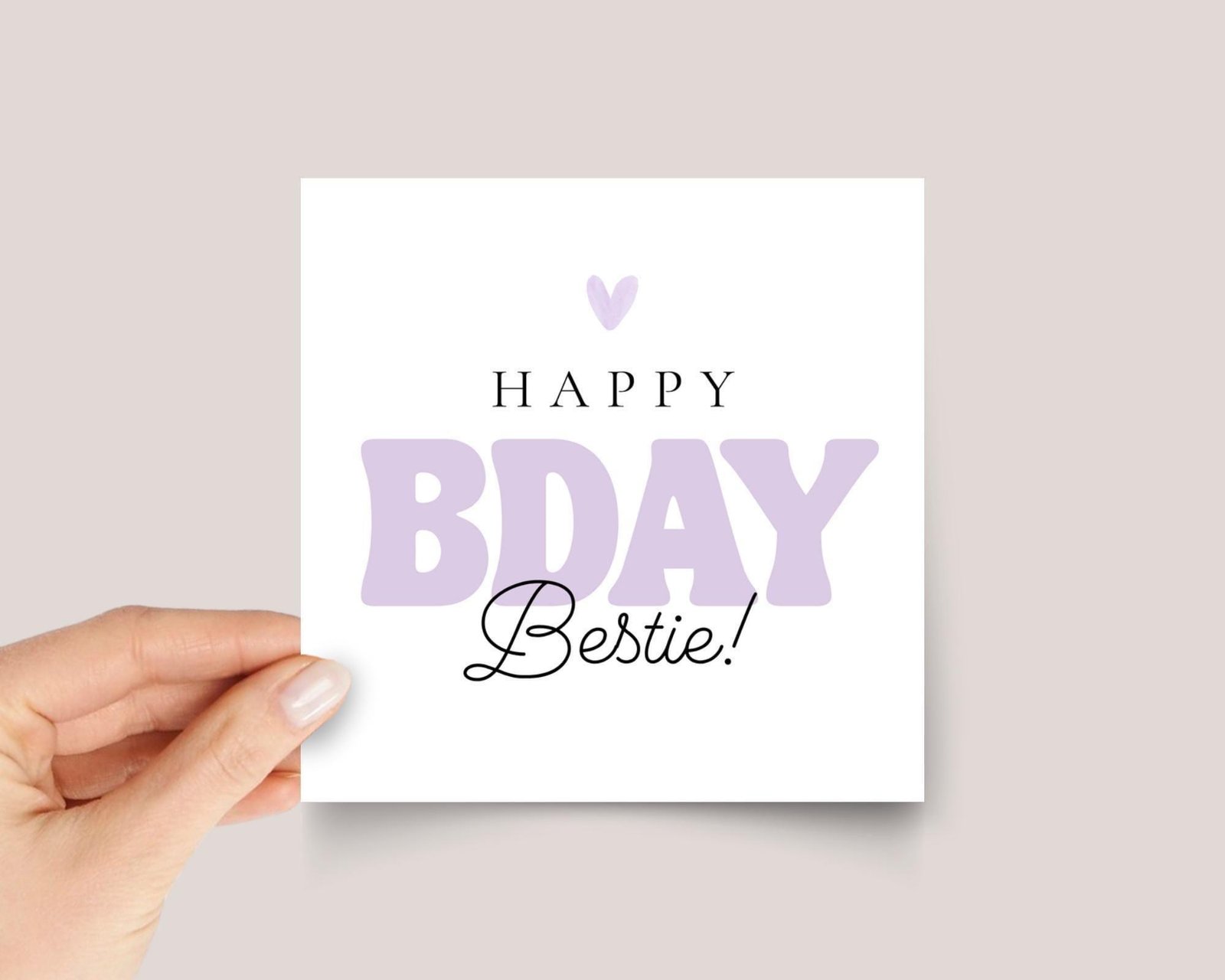Bestie Birthday Card for Friend in Purple