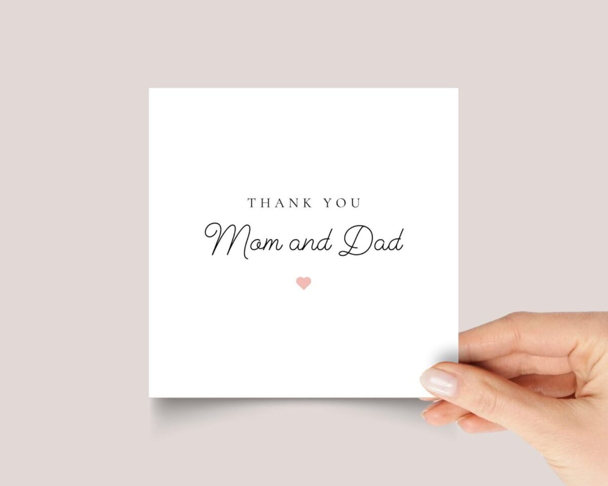 Thank You Card for Parents, Gift for Mom and Dad - Image 1 Thank You Card for Parents, Gift for Mom and Dad