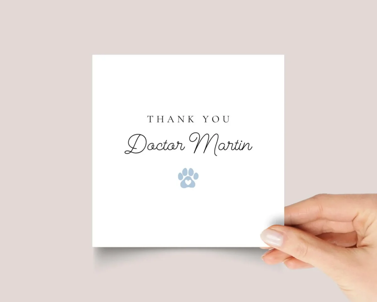 Personalized Thank You Card for Veterinarian Doctor, Dog Owner