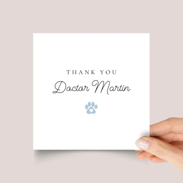 Personalized Thank You Card for Veterinarian Doctor, Dog Owner