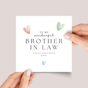 Personalized Birthday Card for Brother In Law With Hearts