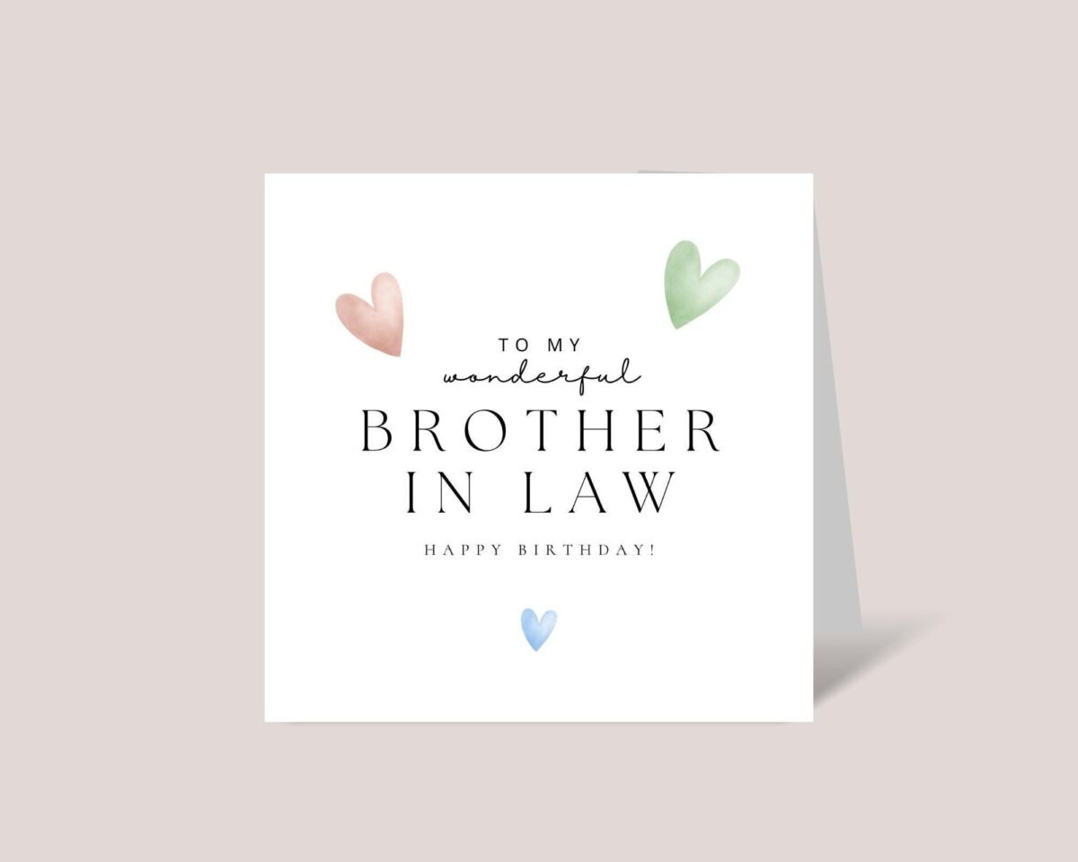 Personalized Birthday Card for Brother In Law With Hearts
