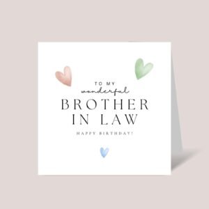 Personalized Birthday Card for Brother In Law With Hearts
