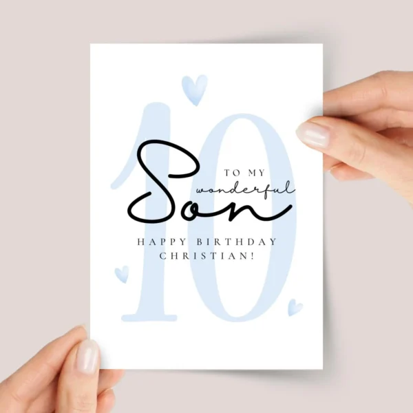 Personalized 10th Birthday Card for Son