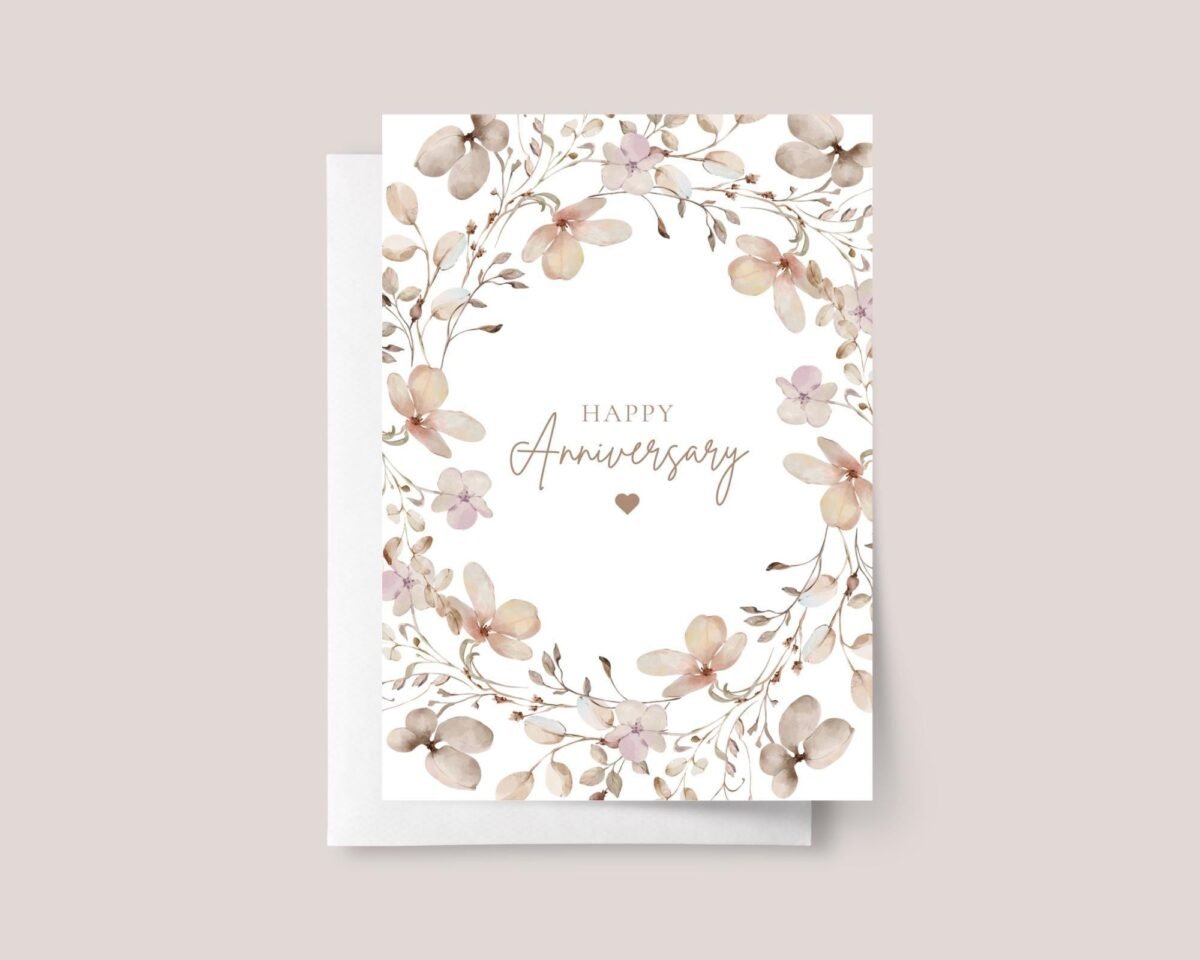Personalized Anniversary Card for Husband/Wife | Fall Florals