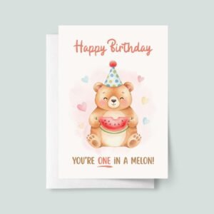 Personalized First Birthday Card for Baby Boy/Girl: One in a Melon Personalized First Birthday Card for Baby Boy/Girl: One in a Melon