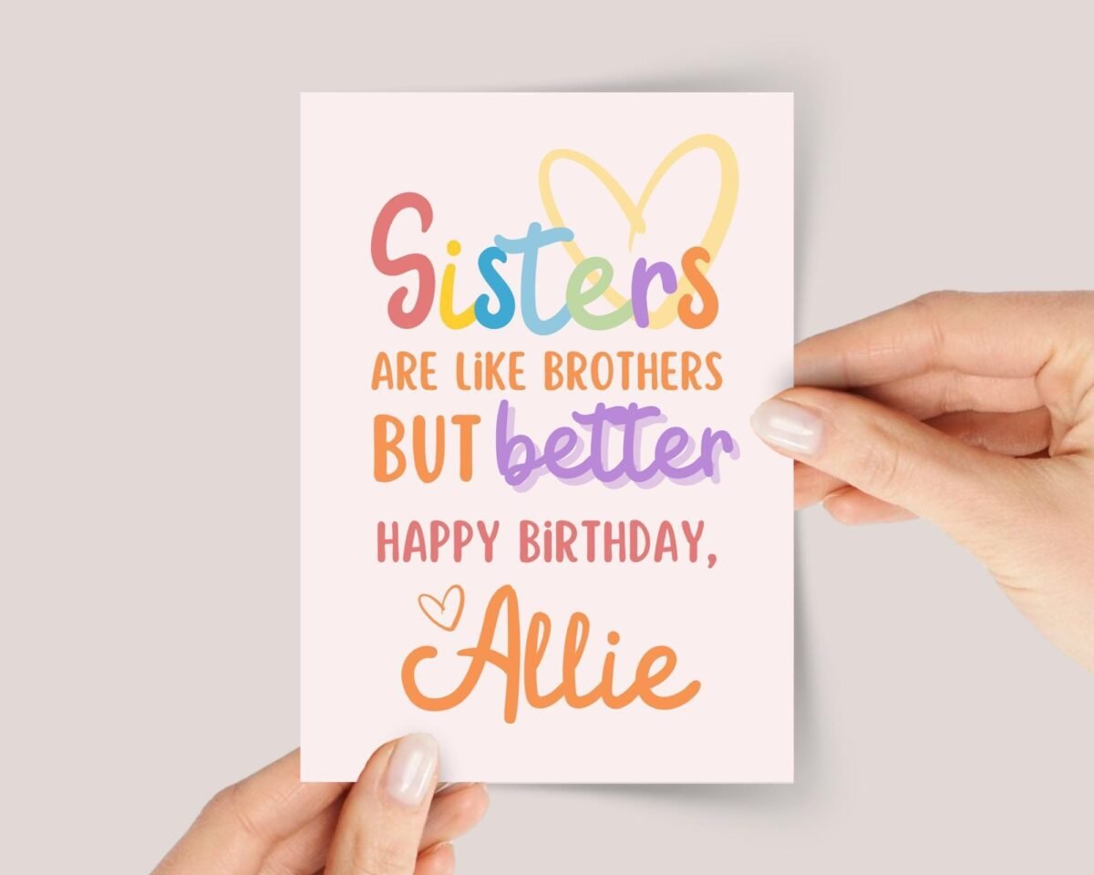 Personalized Birthday Card for Sister