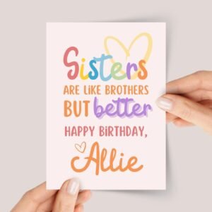 Personalized Birthday Card for Sister