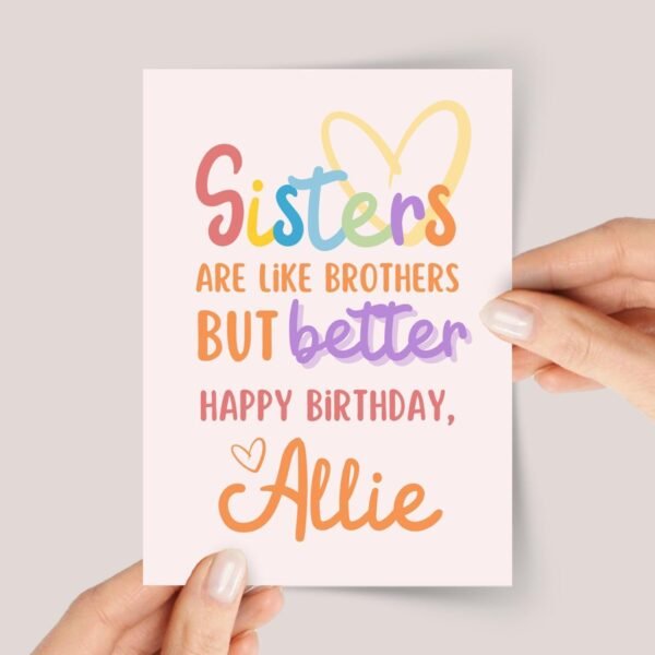 Personalized Birthday Card for Sister