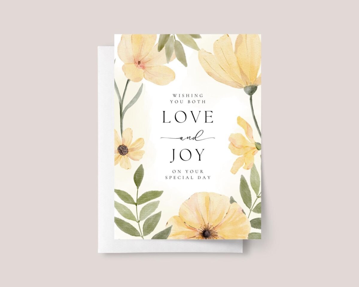 Personalized Anniversary Card For Daughter/Son in Law with Yellow Flowers - Image 2 Personalized Anniversary Card For Daughter/Son in Law with Yellow Flowers