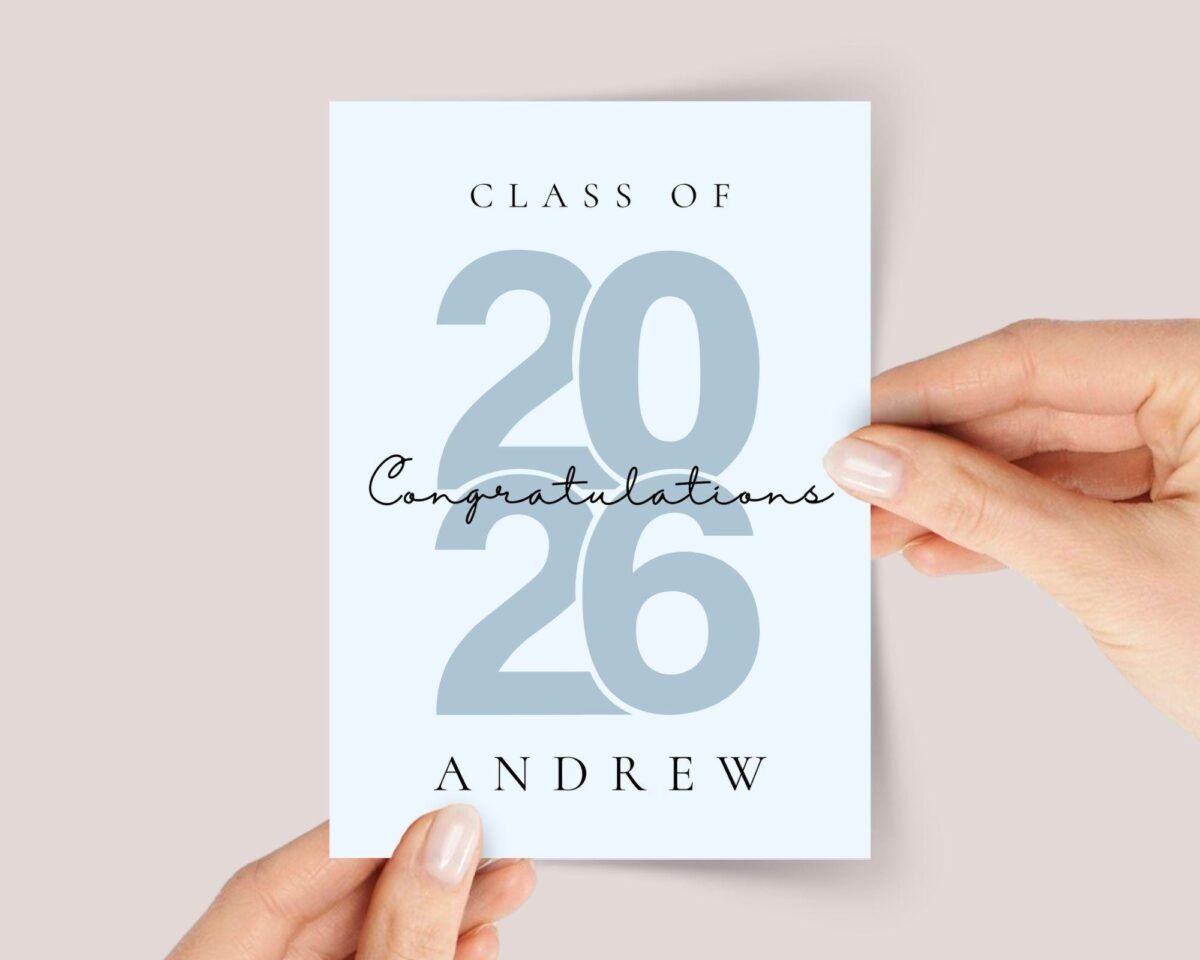 Blue Graduation Card for Class of 2026 | Graduation Gift for Boy - Image 1 Blue Graduation Card for Class of 2026 | Graduation Gift for Boy