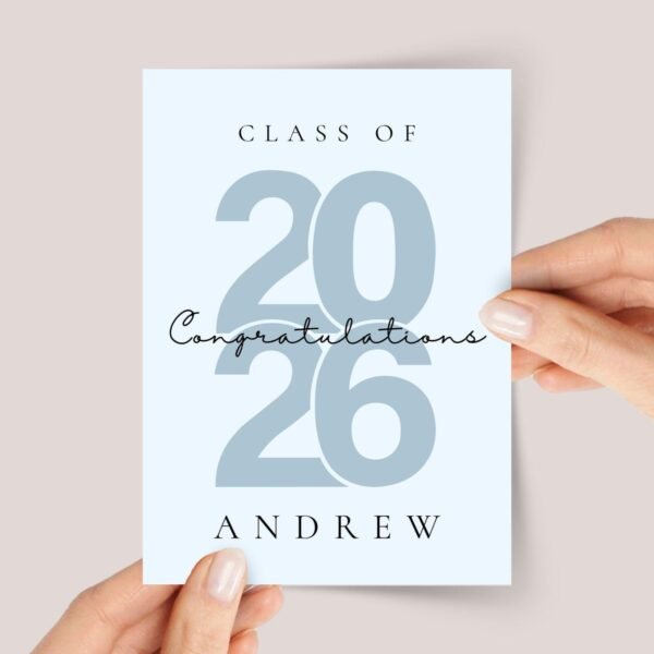 Blue Graduation Card for Class of 2026 | Graduation Gift for Boy