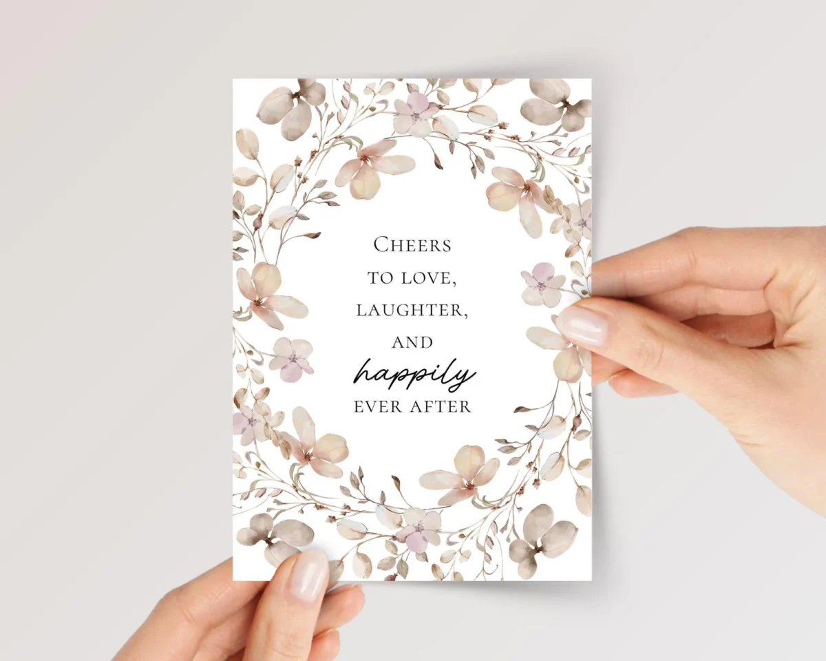 Floral Wedding Card for Couple, Son and Daughter in Law| Happily Ever After