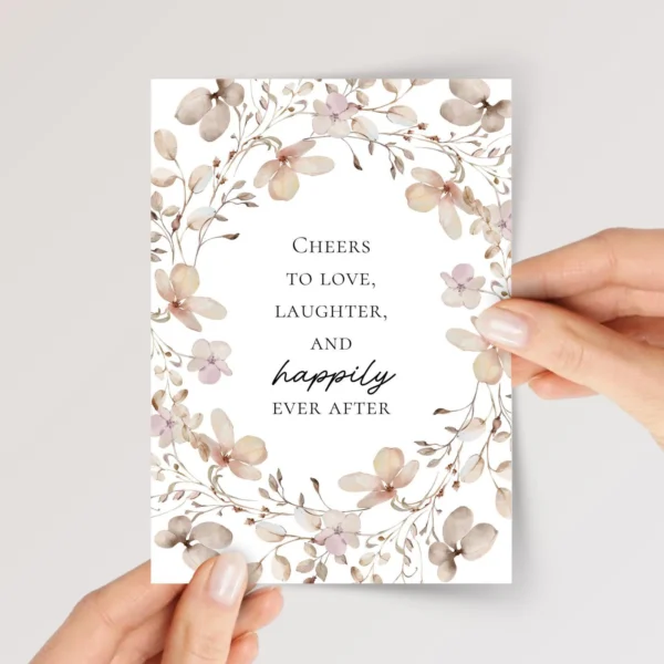 Floral Wedding Card for Couple, Son and Daughter in Law| Happily Ever After