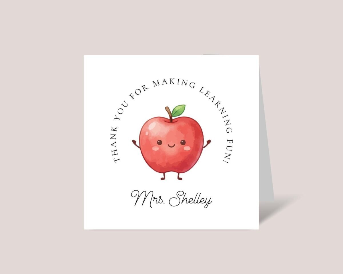 Personalized Thank You Card for Elementary Teacher | Big Apple